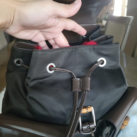 100% Authentic Gucci vintage nylon bamboo backpack - Picture 2 of 16